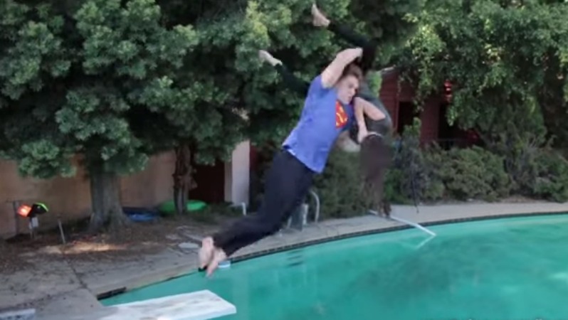 Chelsea Fan Tries His Wrestling Moves On A Girl In A Swimming Pool The18