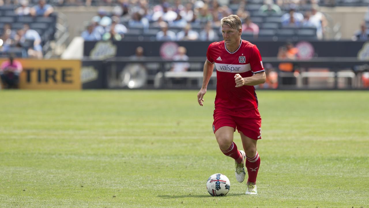 bastian schweinsteiger hammers one from over 30 yards out