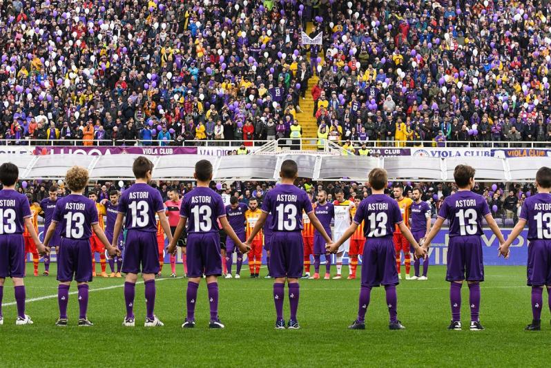 Davide Astori tribute during Fiorentina vs Benevento