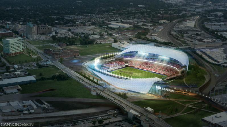 The proposed stadium in Saint Louis, should an MLS expansion team be granded