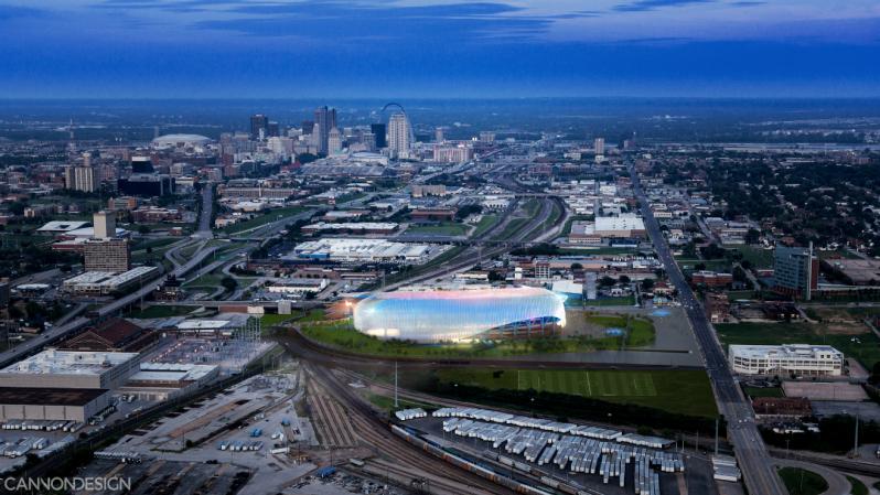 The proposed stadium in Saint Louis, should an MLS expansion team be granded