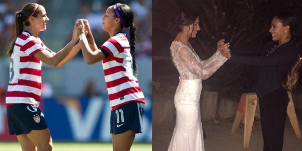 Alex Morgan and Sydney Leroux - on the pitch and at the wedding