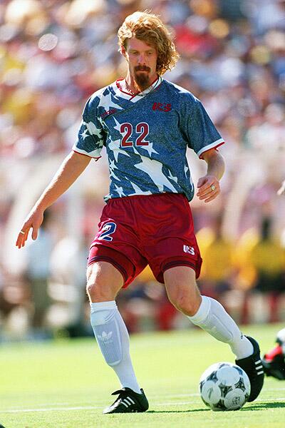 Alexi Lalas in denim for USA in 2994