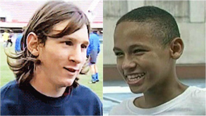 young messi and young neymar. Messi vs Neymar.