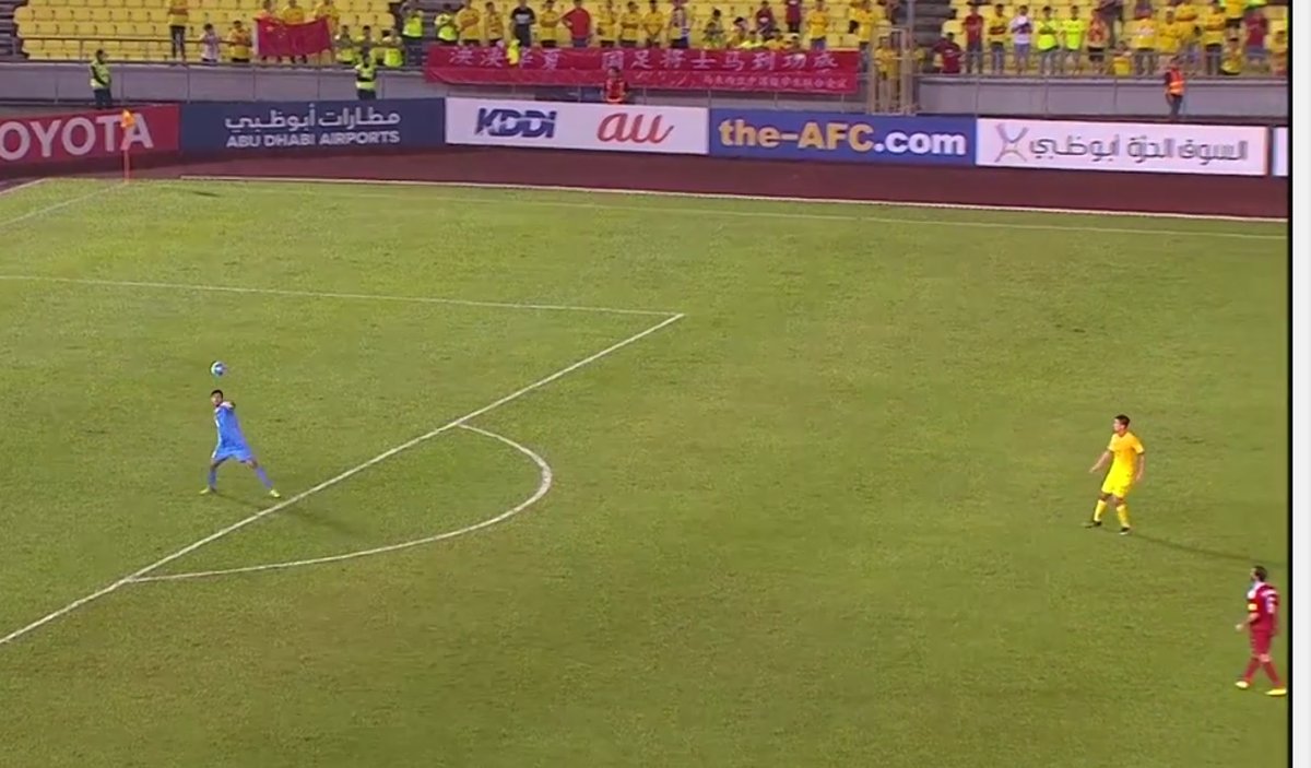 Syrian Goalkeeper Punches Ball To Halfway Line