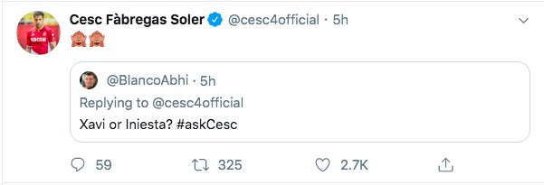 Cesc Fabregas Twitter interview