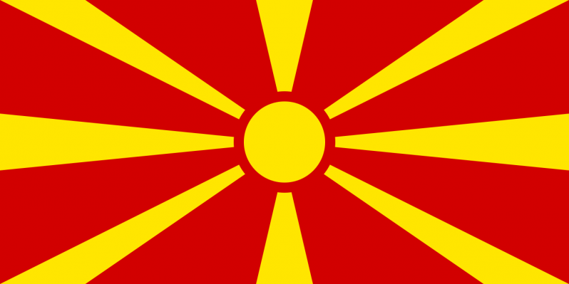 North Macedonia flag.