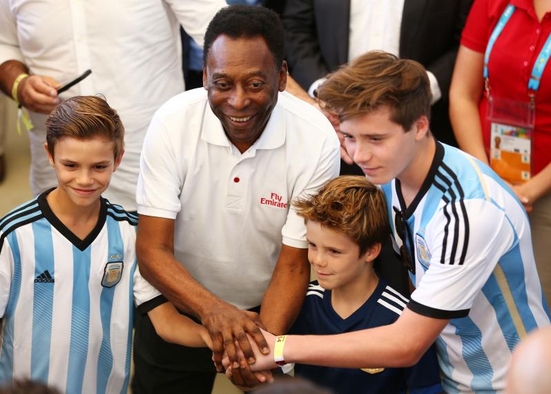 Pele with the Beckhams