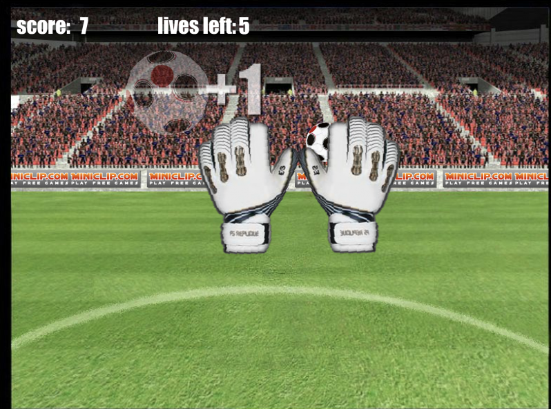 Avoid the bottles and save the balls in Keeper.