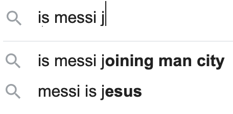 Oddest Messi Searches