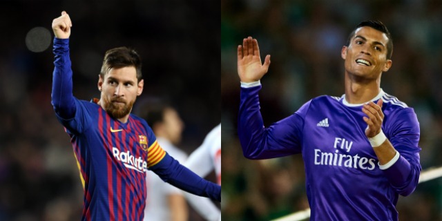 Messi and Ronaldo side by side