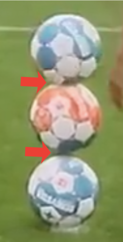 A little overlap can be spotted with the third ball.