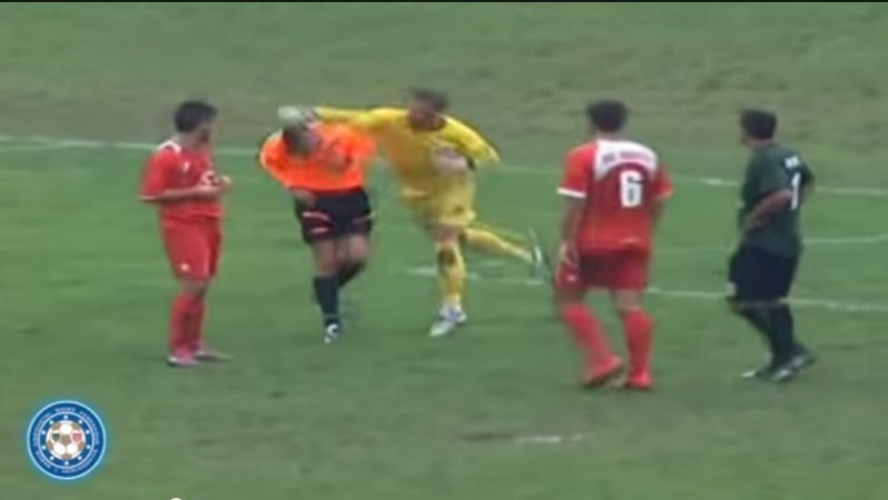 Goalie Throws A Punch At Referee (VIDEO) | The18