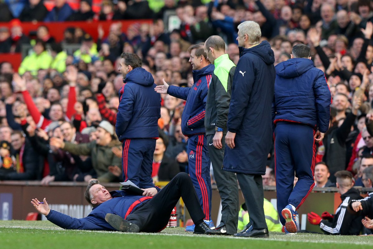 One Year Ago Today, Louis Van Gaal Took A Dive On The Touchline