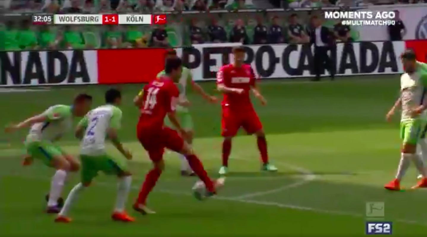 Jonas Hector Goal vs Wolfsburg