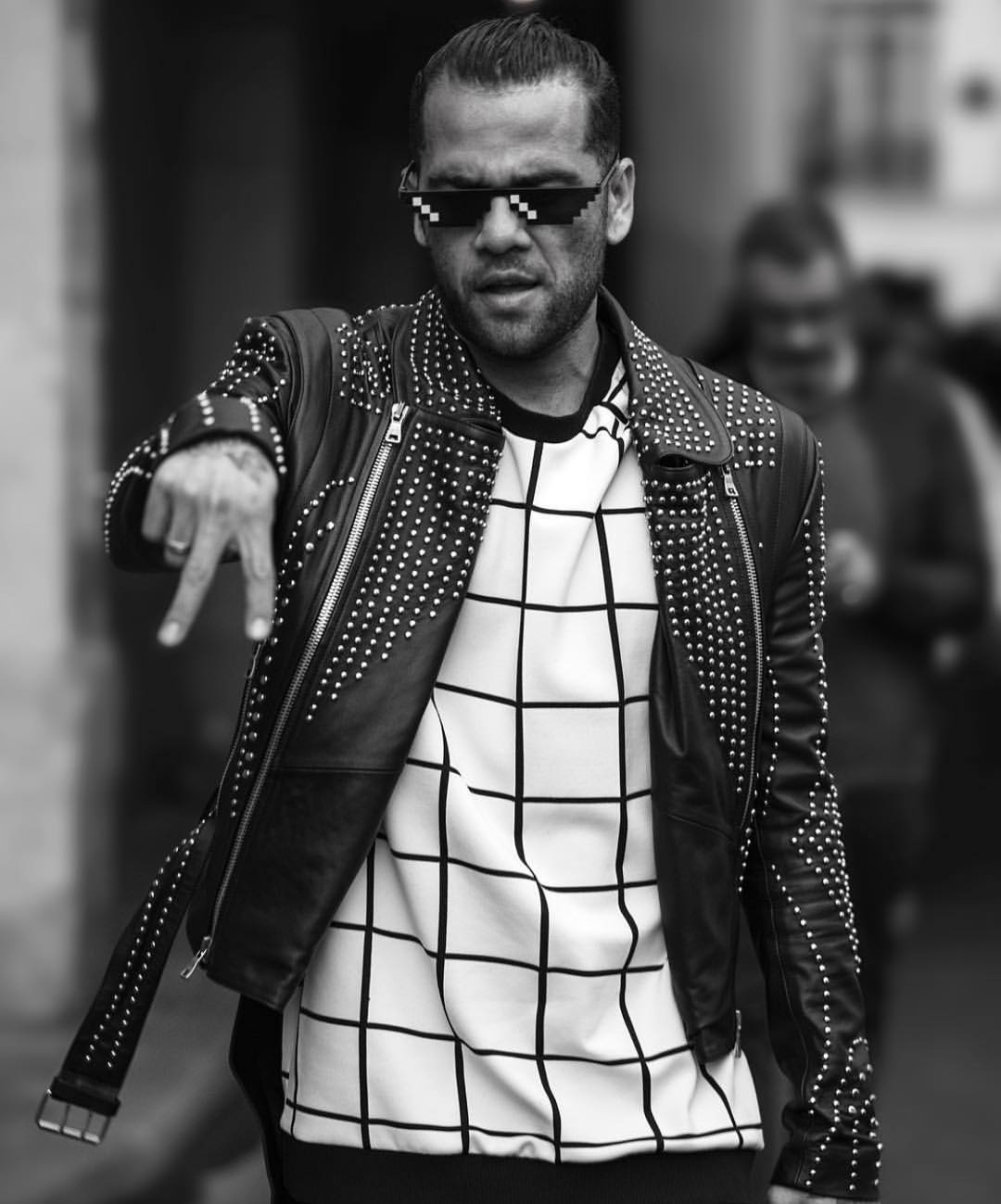 Neymar & Dani Alves at the Off-White Paris Fashion Week Show