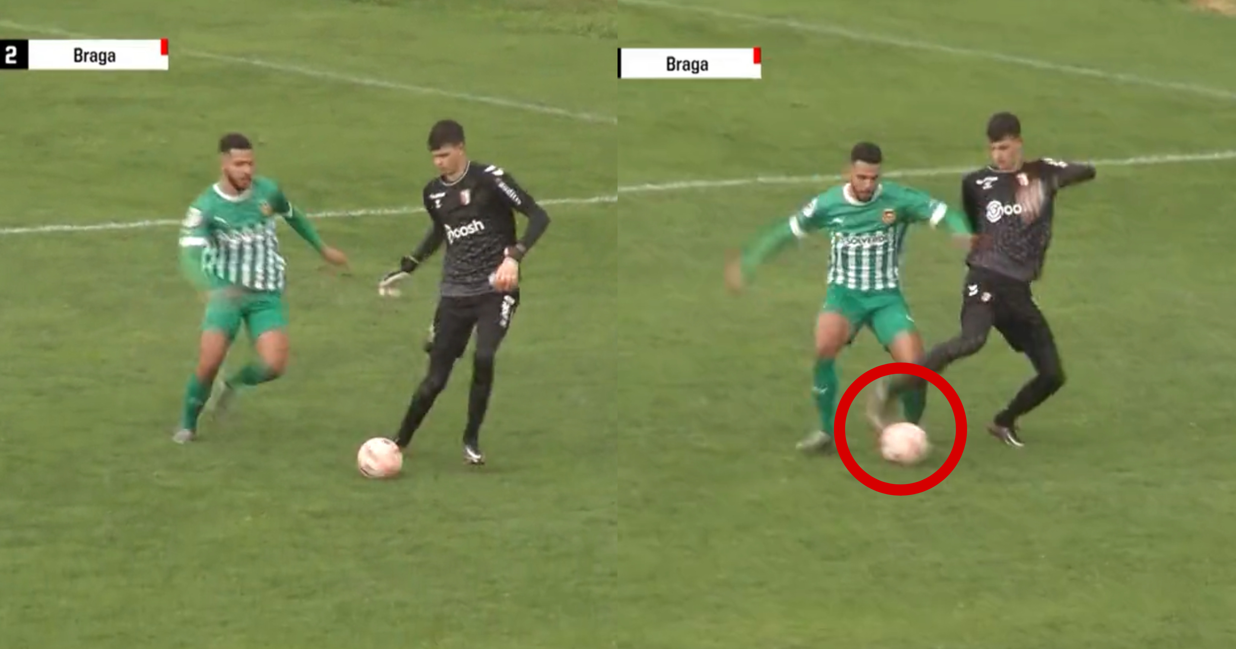 Portuguese goalkeeper João Carvalho hits disrespectful nutmeg