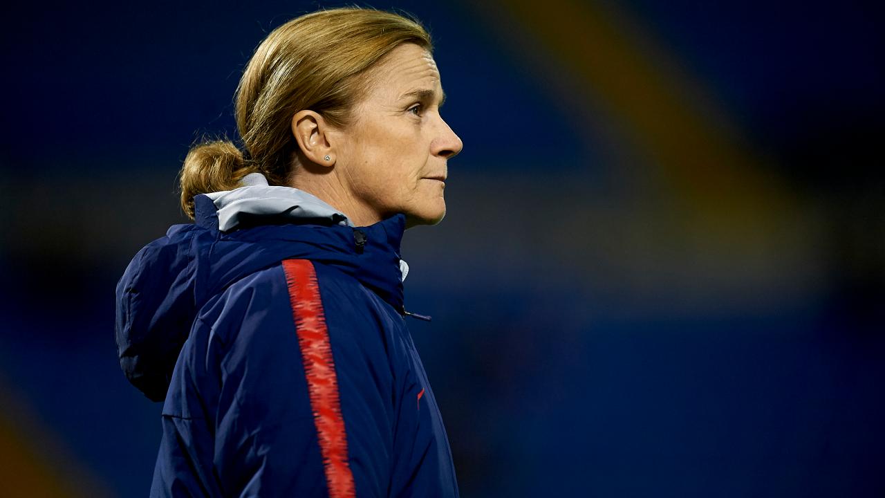  Jill Ellis Looks On As Her Team Competes Against Spain 