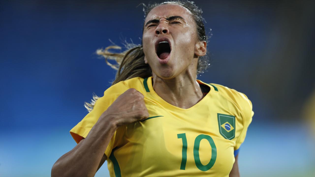 Marta Celebrates After Win At 2016 Olympic Games