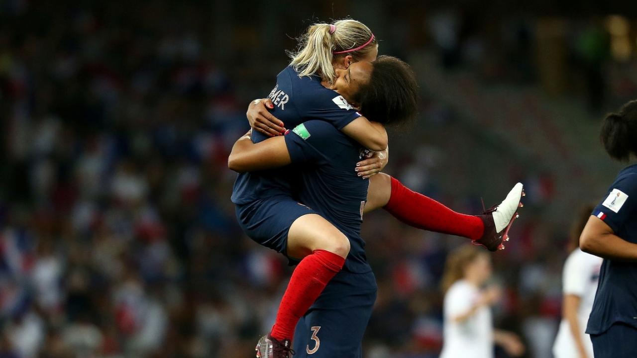 Wendie Renard and Le Sommer Celebrate Their Win 