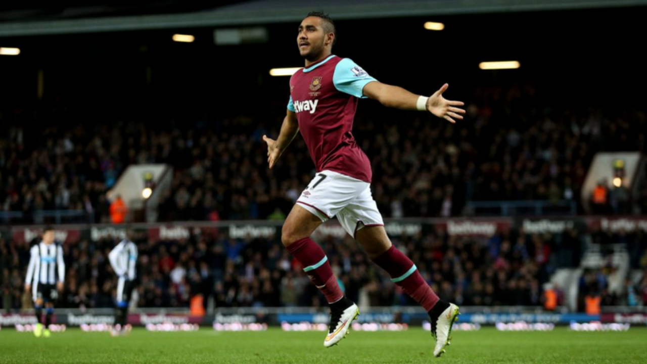 Dimitri Payet celebrating his free kick. 