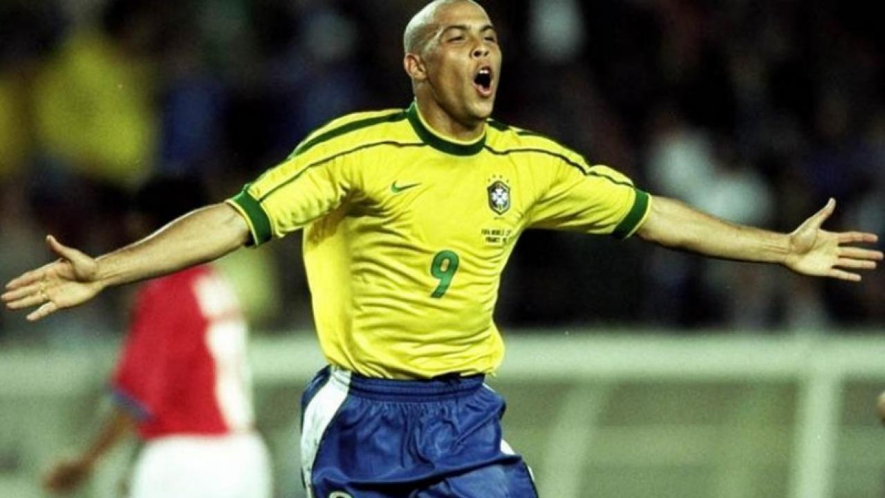 Ronaldo celebrates a goal. 