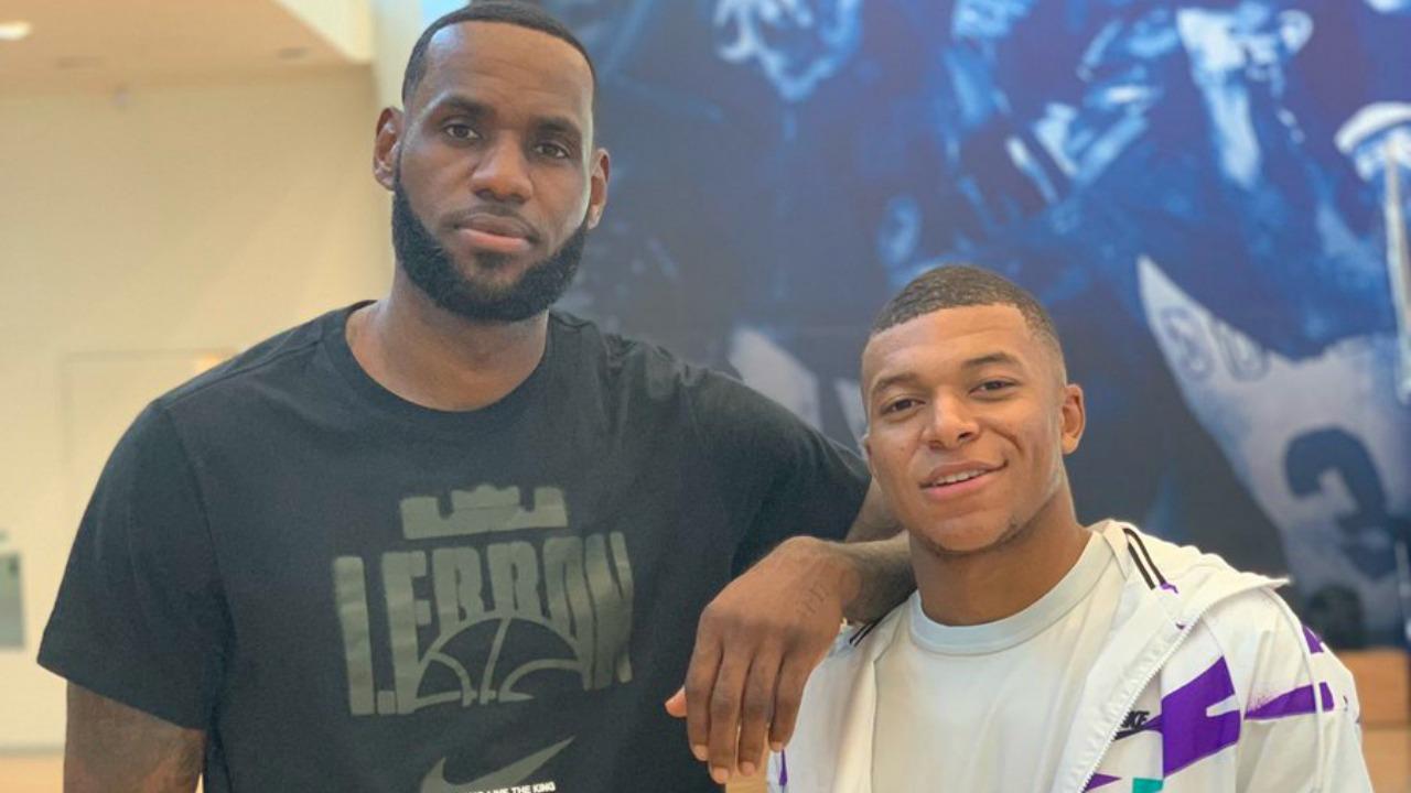 Kylian Mbappe With LeBron James While 