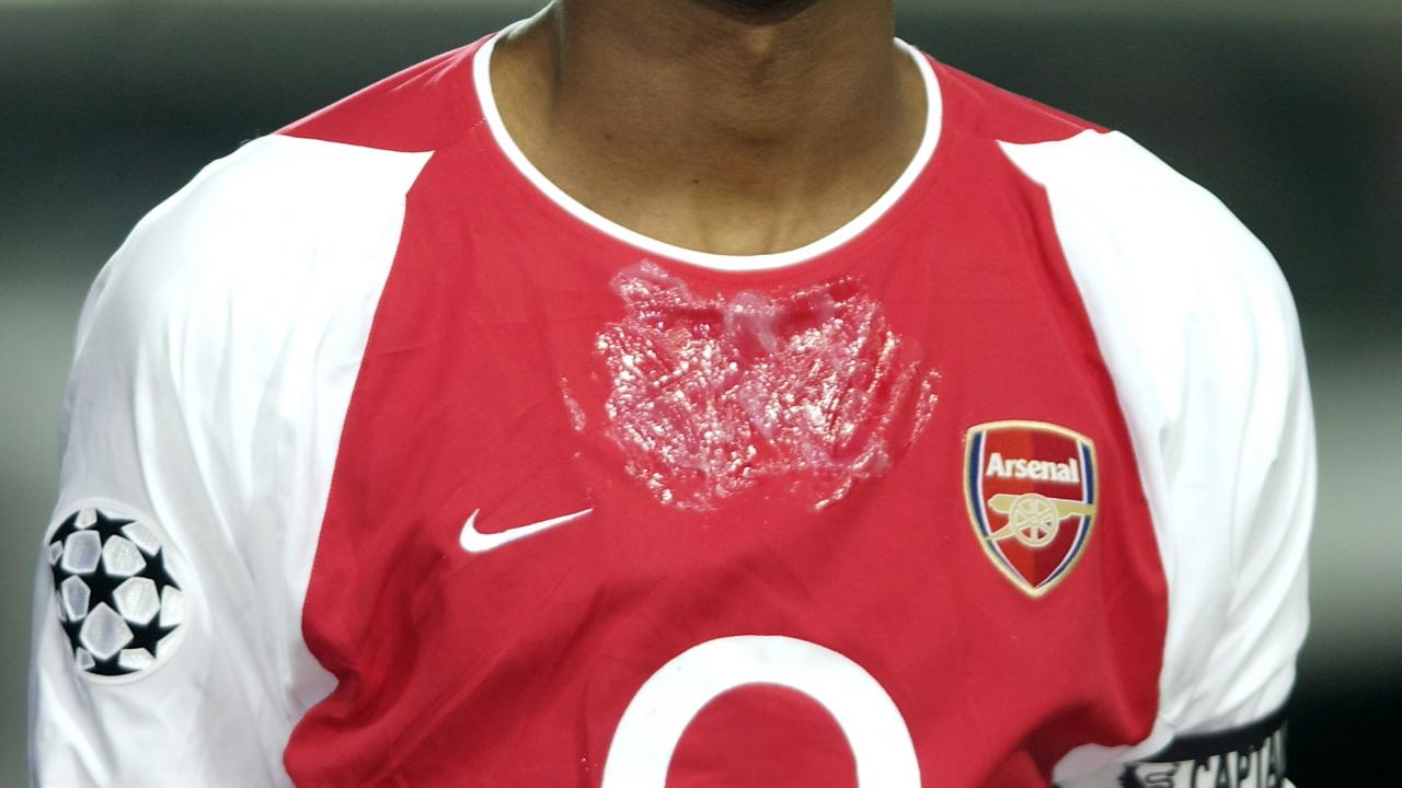 Wet Spot On The Chest Of Soccer Players 