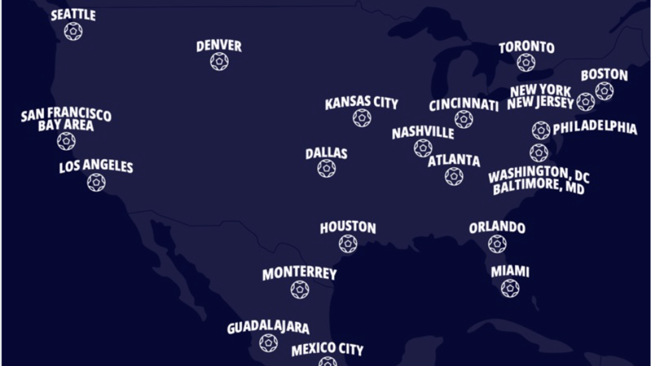 2026 World Cup Host Cities Map