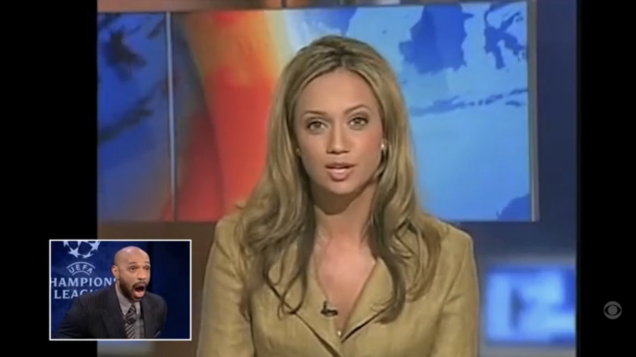 Thierry Henry reacting to Kate Abdo