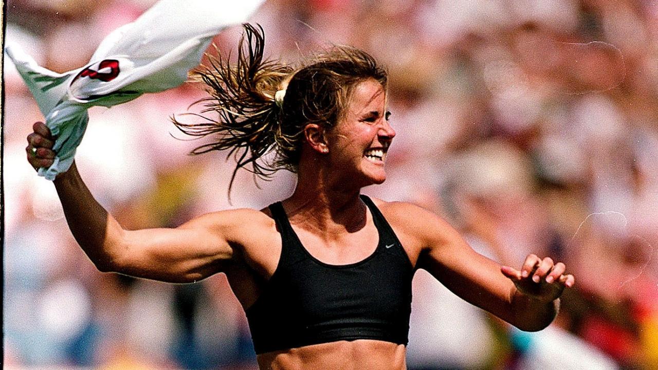 Brandi Chastain Scores Winning Goal In The 1999 Women's World Cup