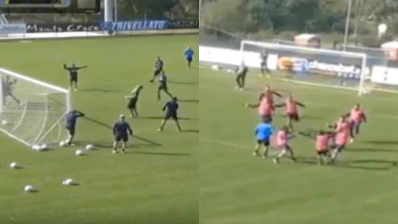 Hellas Verona training rabona goal