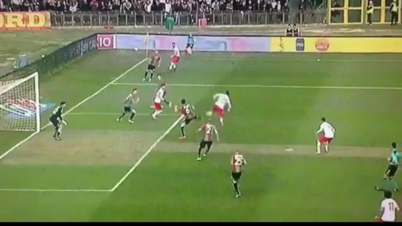 Spinning back heel goal