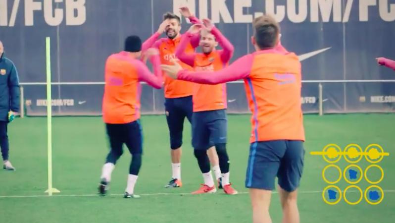 Neymar, Messi and Pique