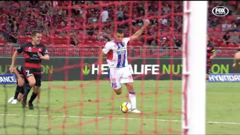 Andrew Nabbout outside-of-the-boot goal