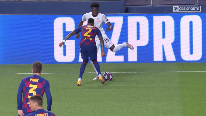 Assist From Alphonso Davies vs Barcelona