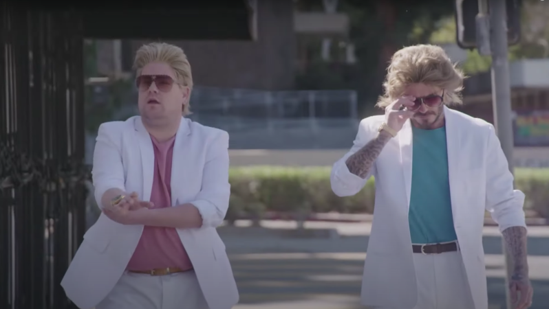 David Beckham James Corden Workout