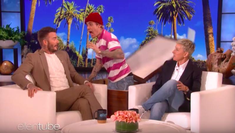 Justin Bieber and David Beckham on Ellen
