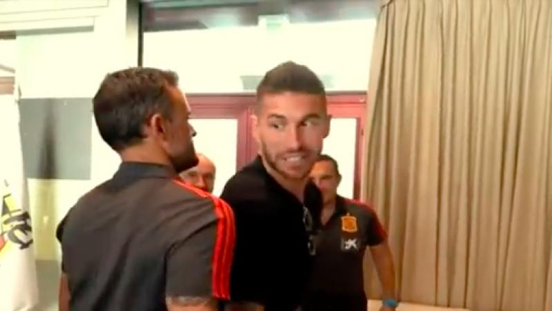 Sergio Ramos and Luis Enrique