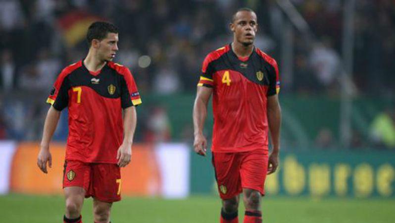 Belgium Stars Eden Hazard and Vincent Kompany