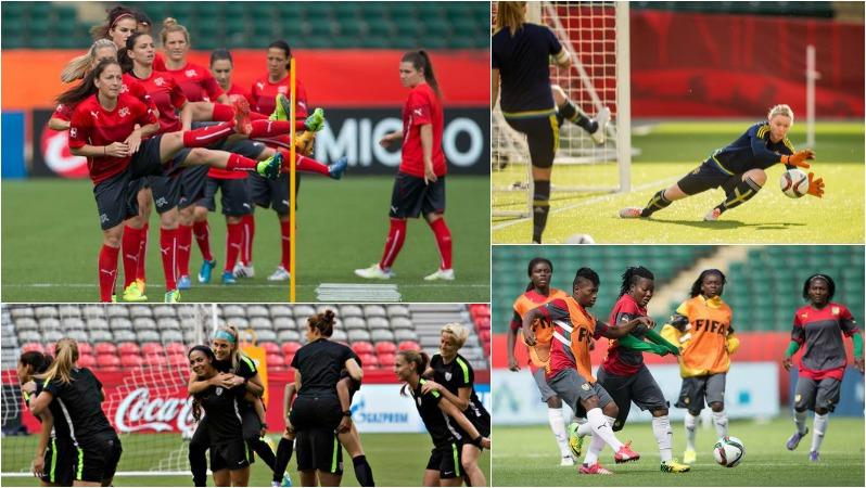 Leroux and teammates bonding in the lead up to the match.