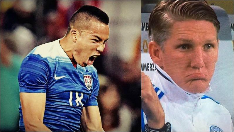 Bobby Wood and Bastian Schweinsteiger.