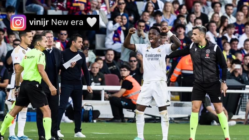Vinicius Jr celebrating vs. Barcelona
