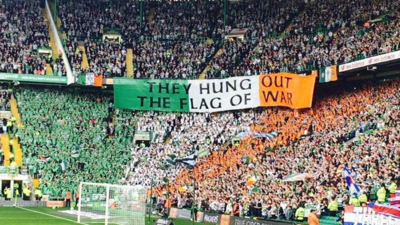 Old Firm Rivalry: Green Brigade Flag