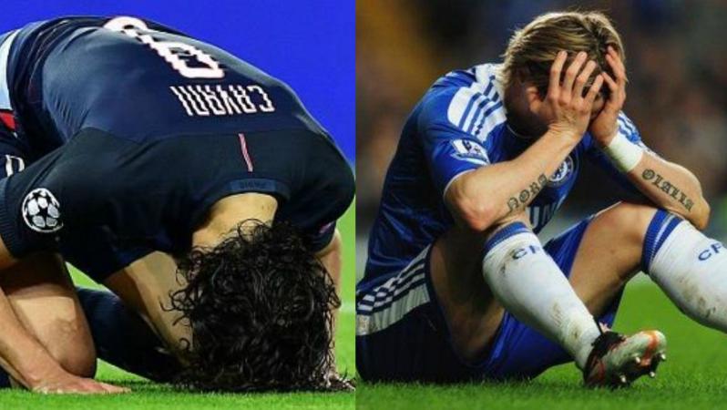 Edinson Cavani and Fernando Torres