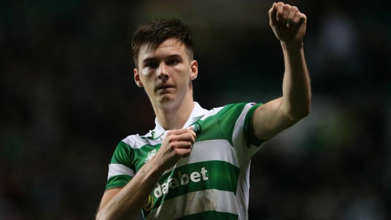 Kieren Tierney was all action against Man City.