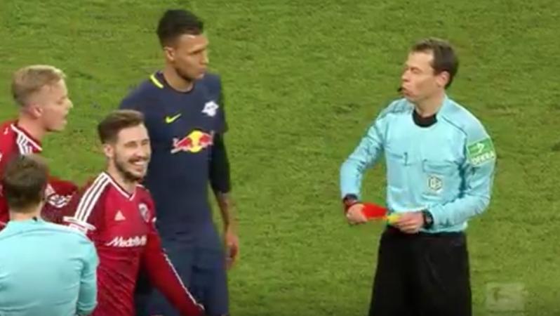 Referee hands out 5 cards in 12 seconds.