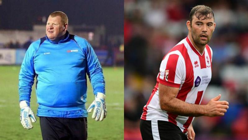The players of Lincoln City and Sutton United