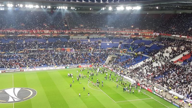 Fans invade the pitch