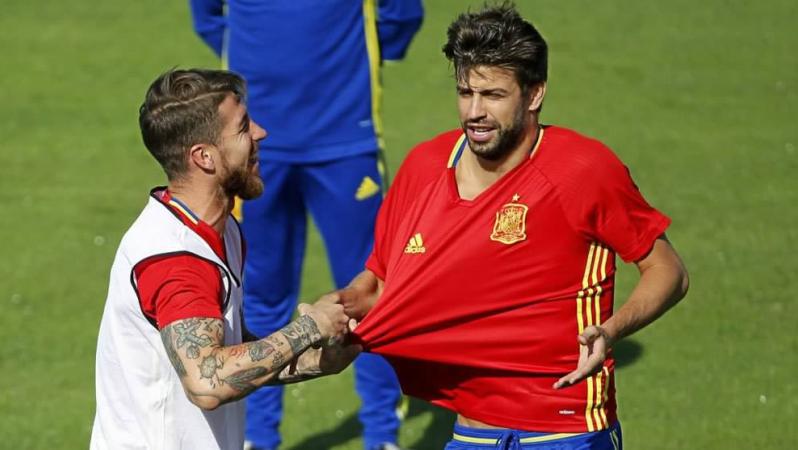 Sergio Ramos and Gerard Pique